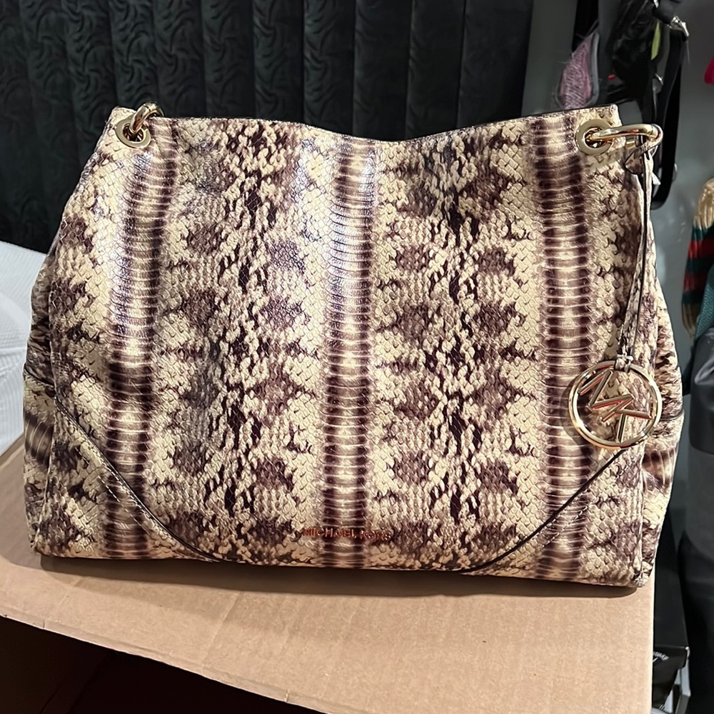Michael Kors snake skin tote style purse